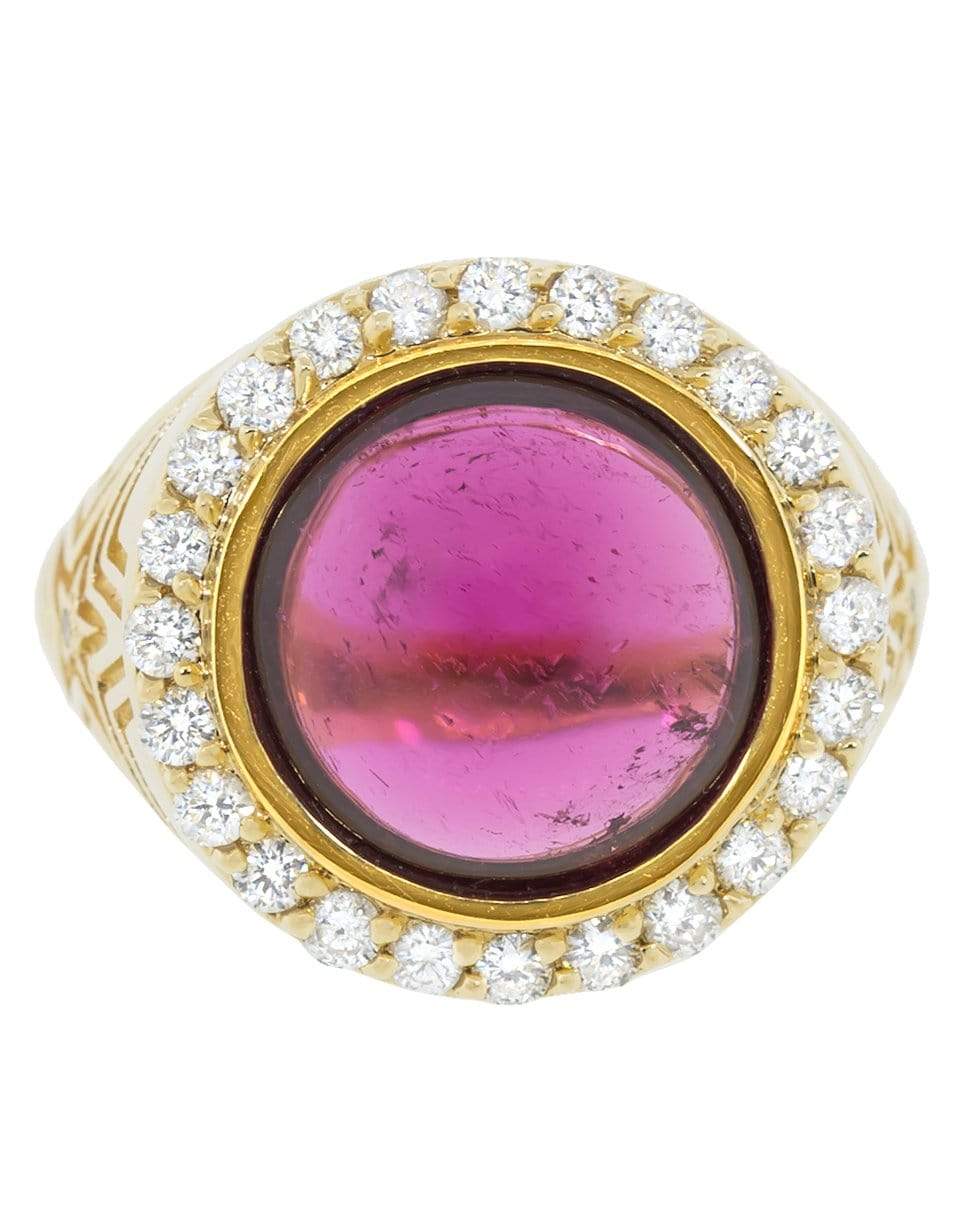 MARLO LAZ-Pink Tourmaline Gypsy Ring-YELLOW GOLD