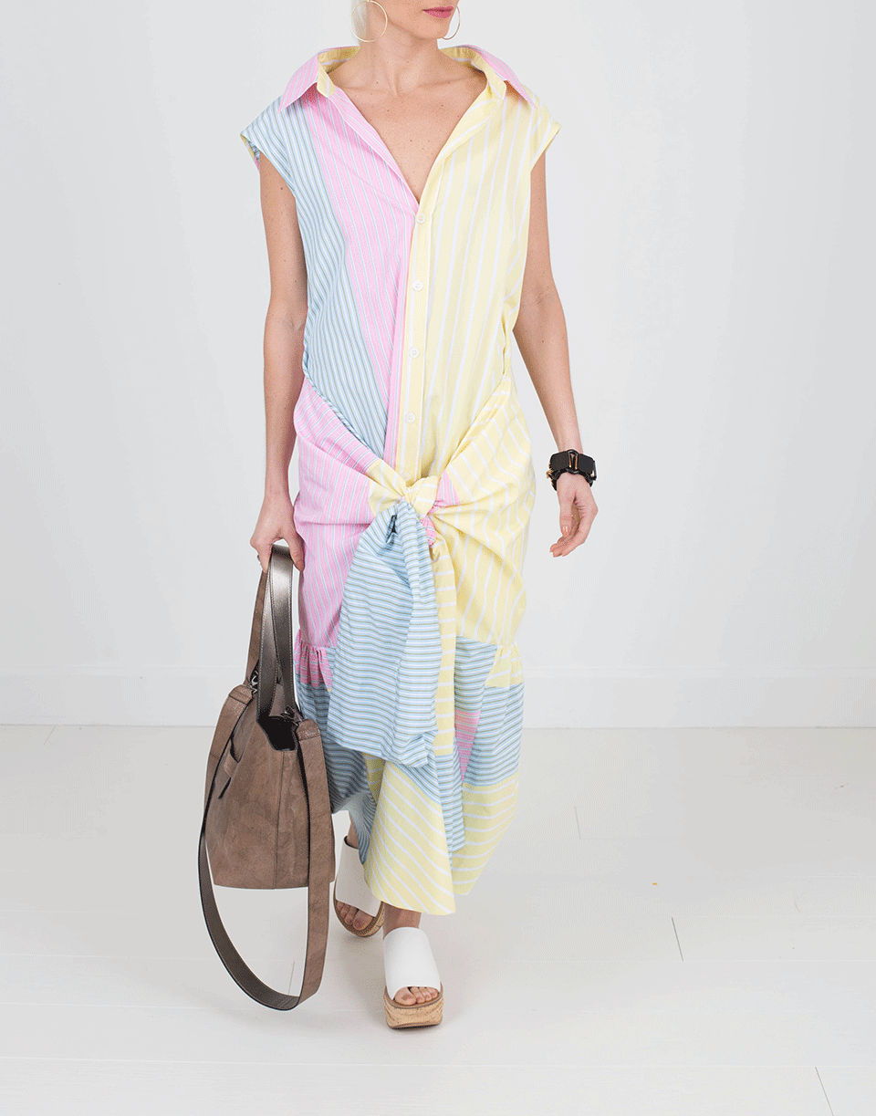 MARNI-Multi Stripe Asymmetrical Dress-