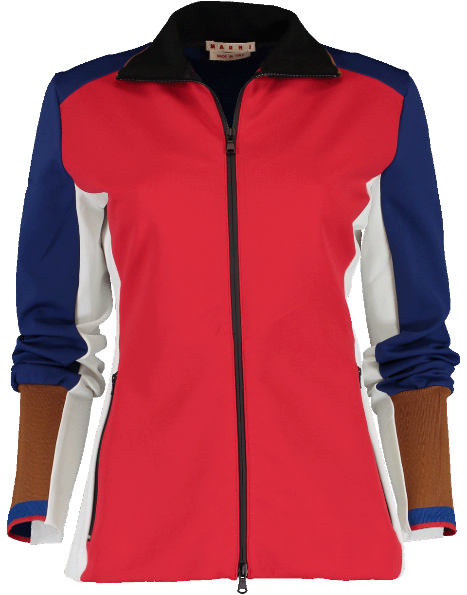 MARNI-Color Block Double Zip Scuba Jacket-