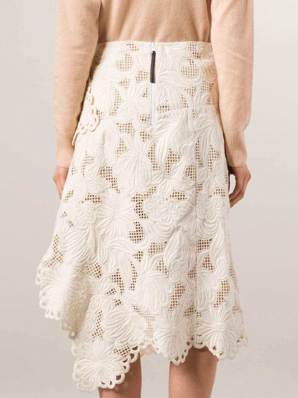 MARNI-Asymmetric Lace Skirt-