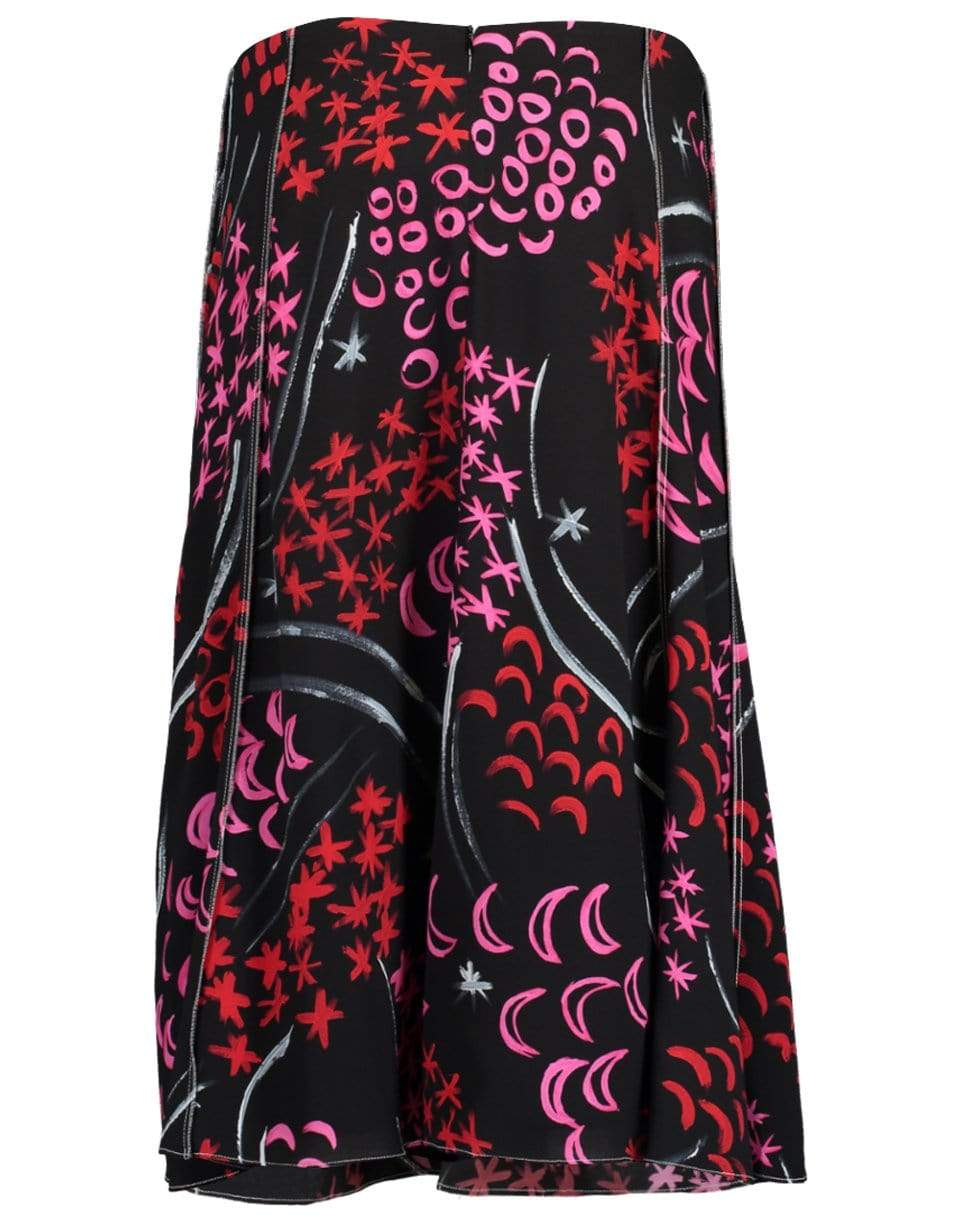 MARNI-Black and Red Printed Midi Skirt-