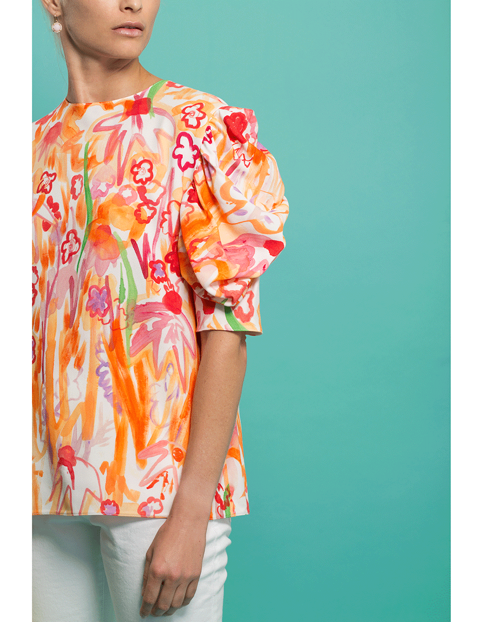 3/4 Sleeve Abstract Print Blouse CLOTHINGTOPBLOUSE MARNI   