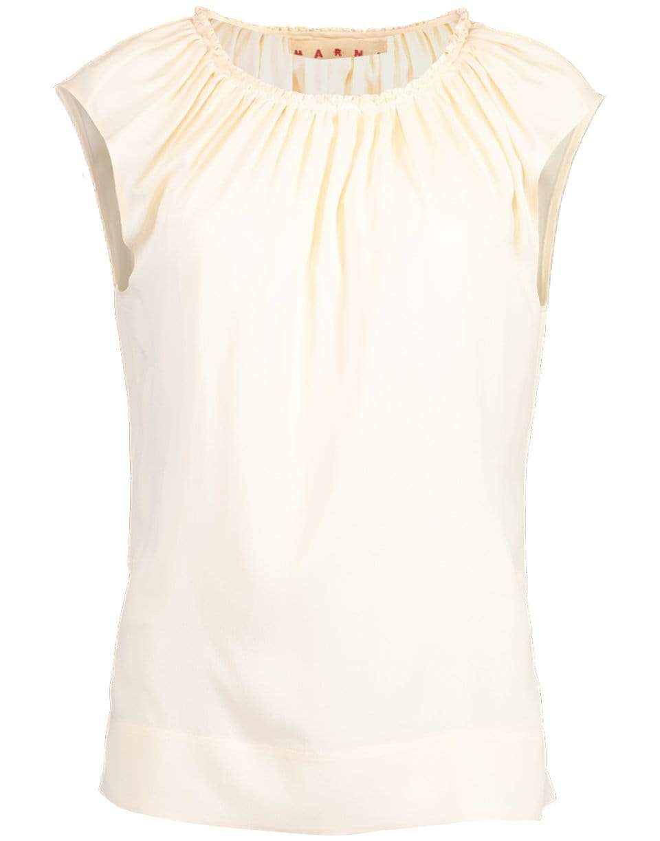 MARNI-Snow Ruched-Neck Sleeveless Blouse-