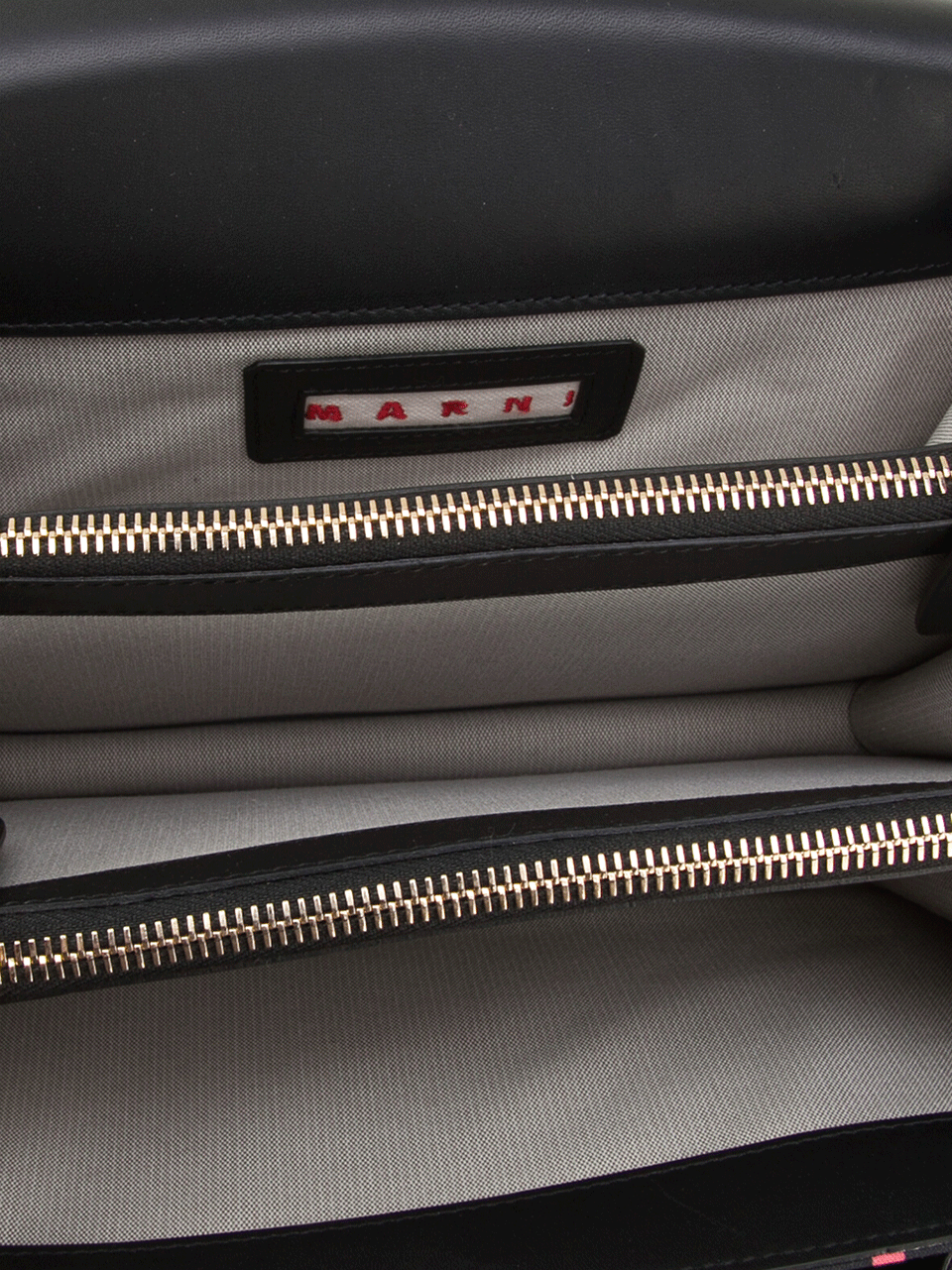 MARNI-Striped Shoulder Bag With Jeweled Flap-BLK/PNK
