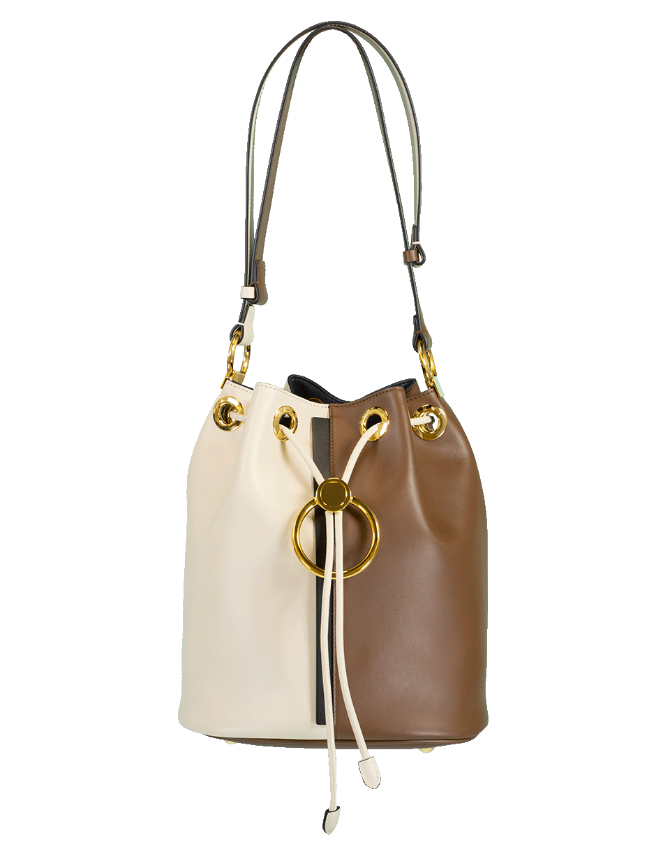 MARNI-Earring Two-Tone Bucket bag-WHT/CHST