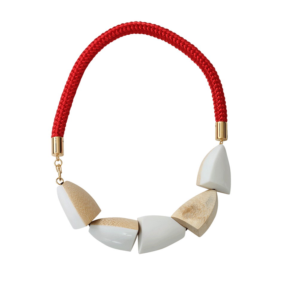 MARNI-Two-Tone Wood Rope Collar Necklace-WOOD
