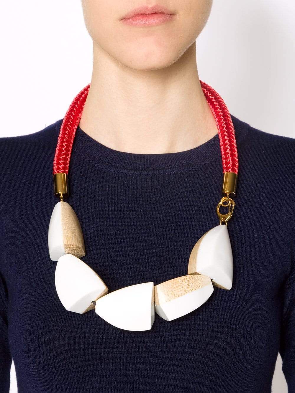 MARNI-Two-Tone Wood Rope Collar Necklace-WOOD