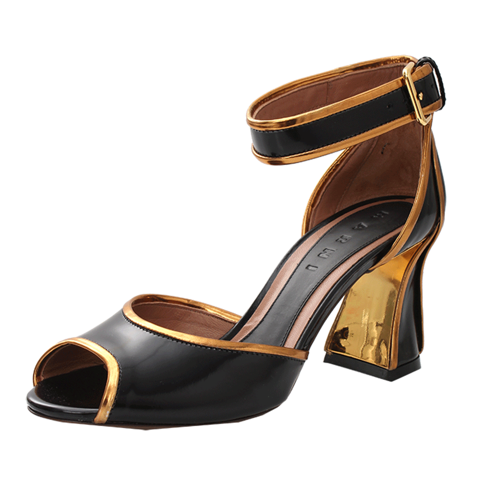 MARNI-Gold Piped Sandal-