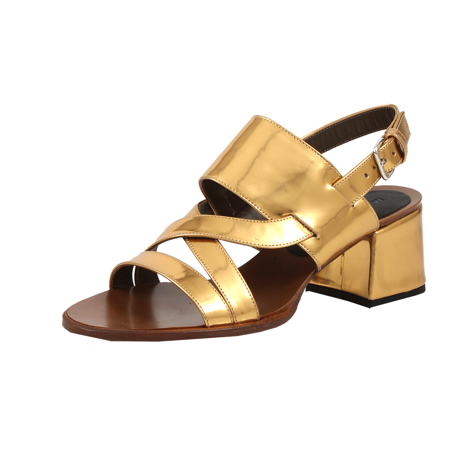 MARNI-Metallic Chunky Heel Sandal-