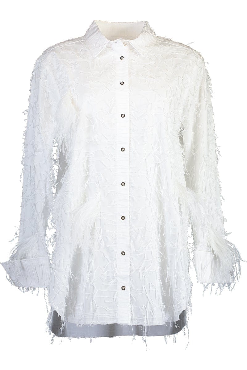 MARQUES ALMEIDA-Loose Shirt With Feathers-