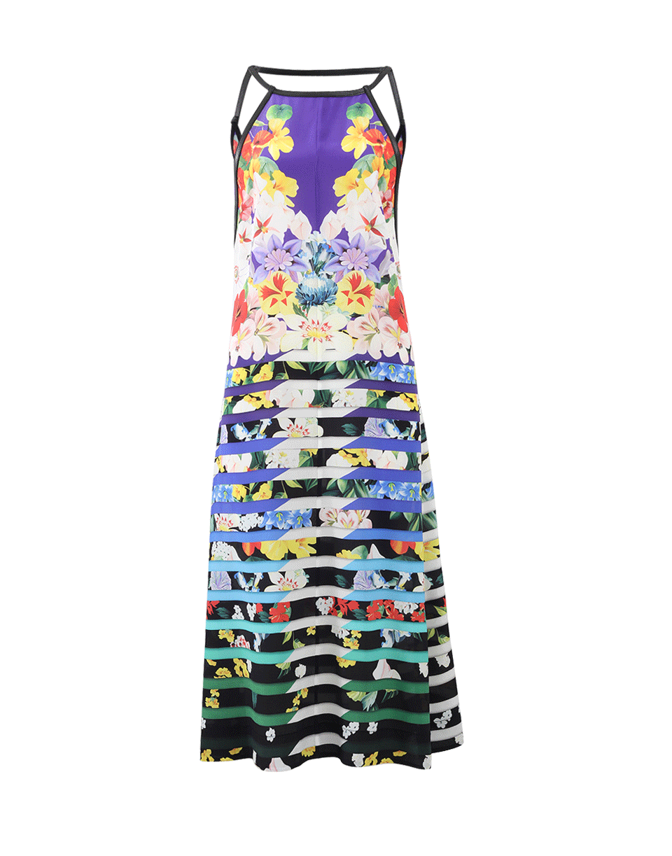 MARY KATRANTZOU-Floral Peel Rebel Dress-BLUE