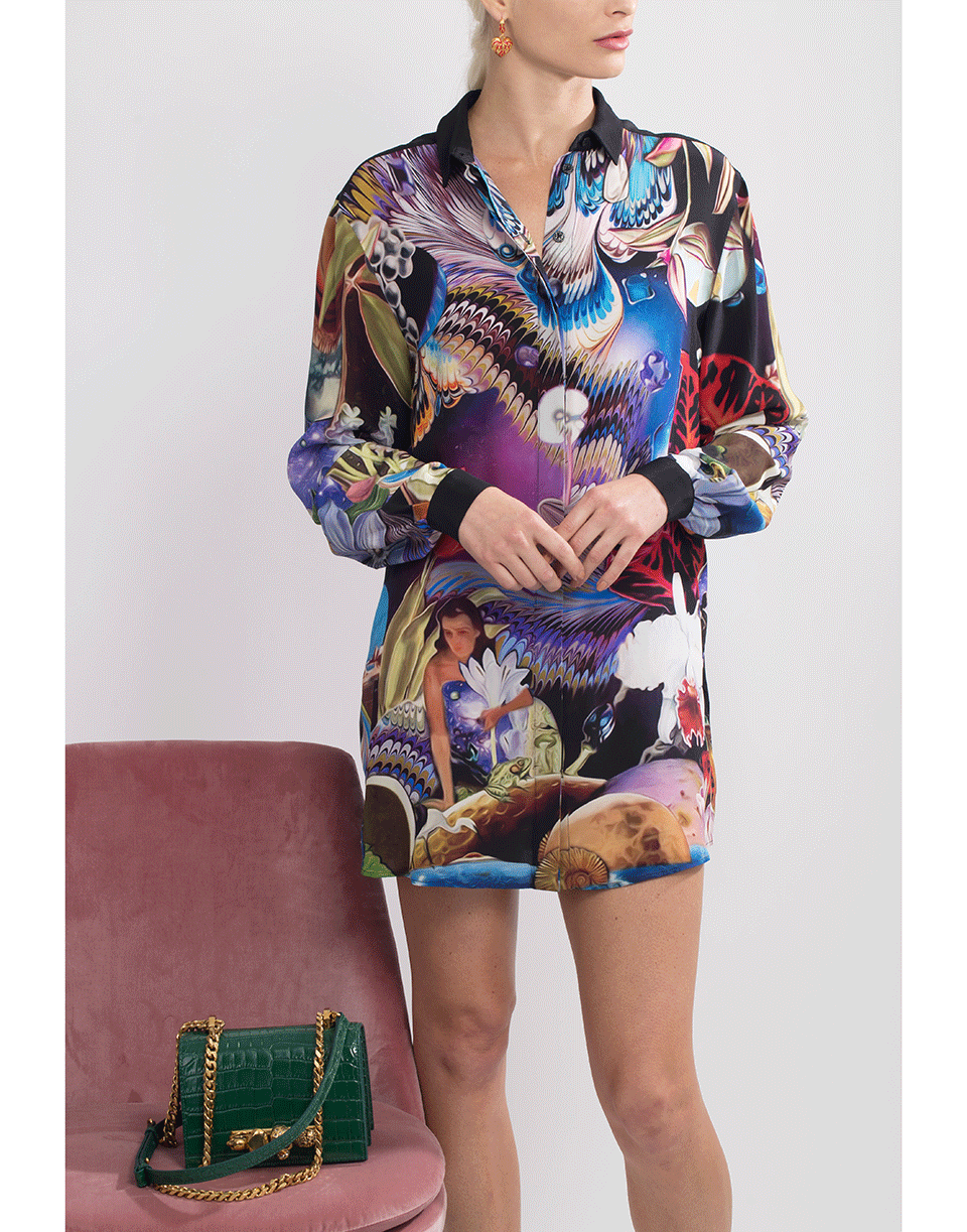 Fantasy Print Goya Shirt Dress CLOTHINGDRESSCASUAL MARY KATRANTZOU   