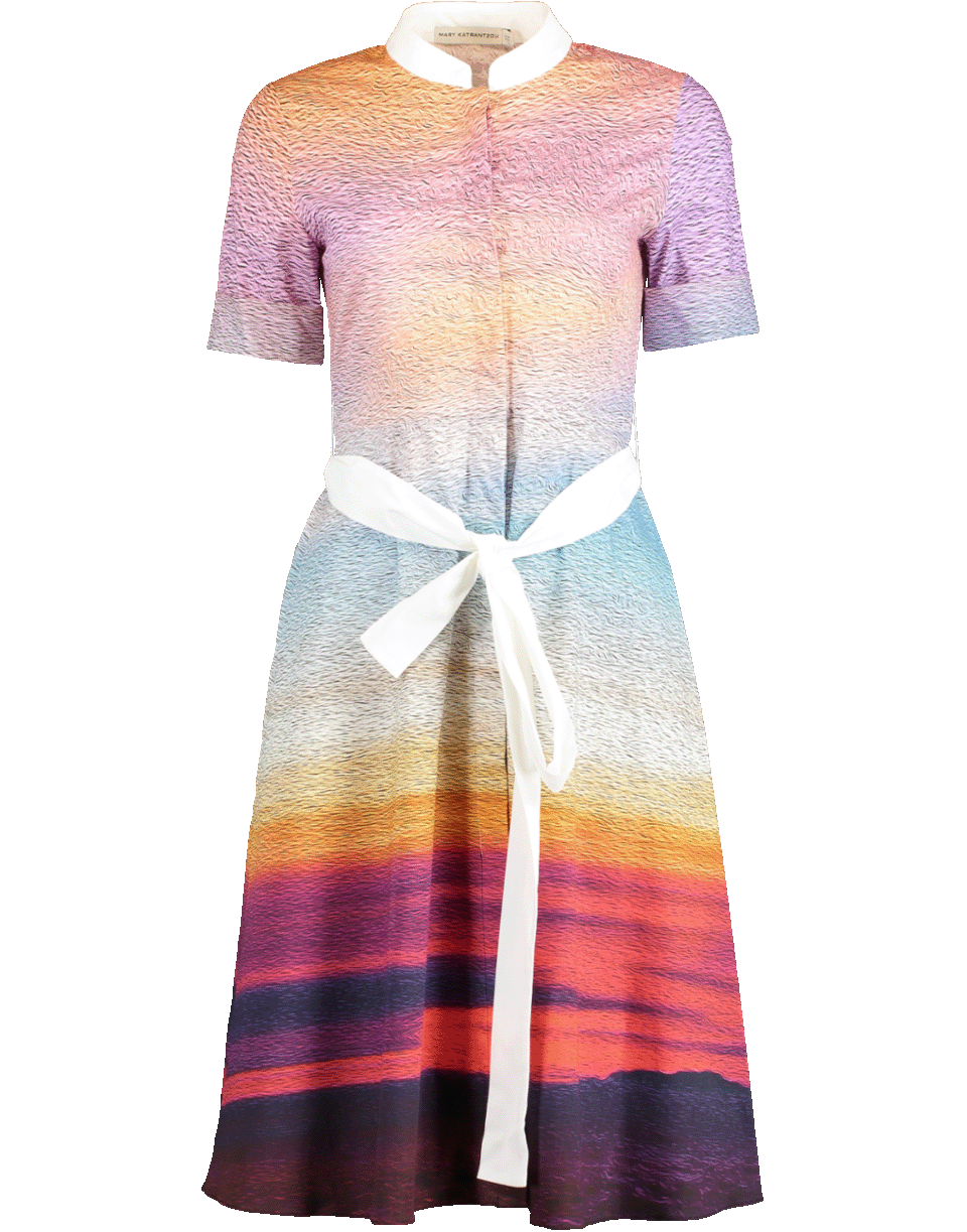 MARY KATRANTZOU-Cecilia Sash Shirt Dress-SUNSET