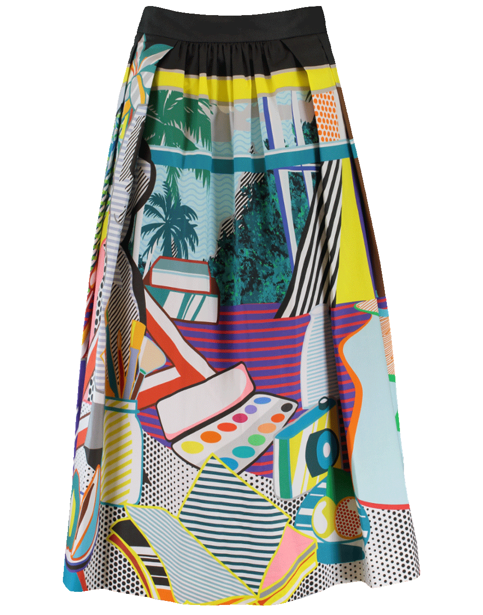 MARY KATRANTZOU-Bowless Printed Full Skirt-