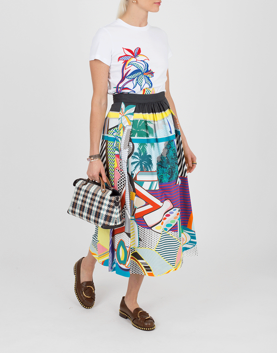 MARY KATRANTZOU-Bowless Printed Full Skirt-