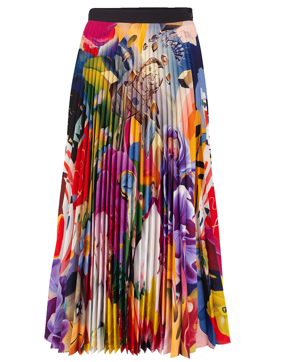 MARY KATRANTZOU-Multi Art Print Pleat Uni Skirt-