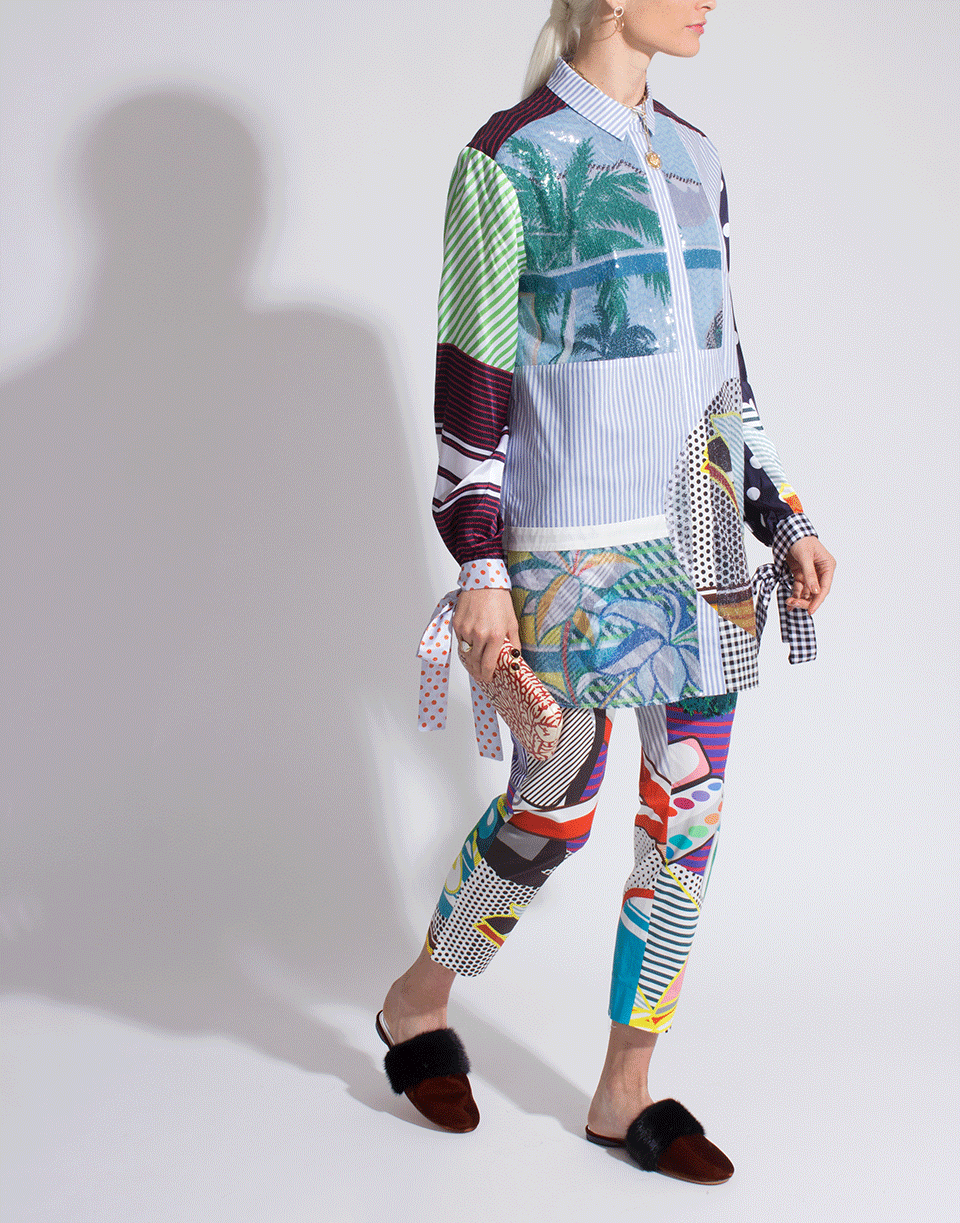 MARY KATRANTZOU-Goya Printed Bow Sleeve Top-