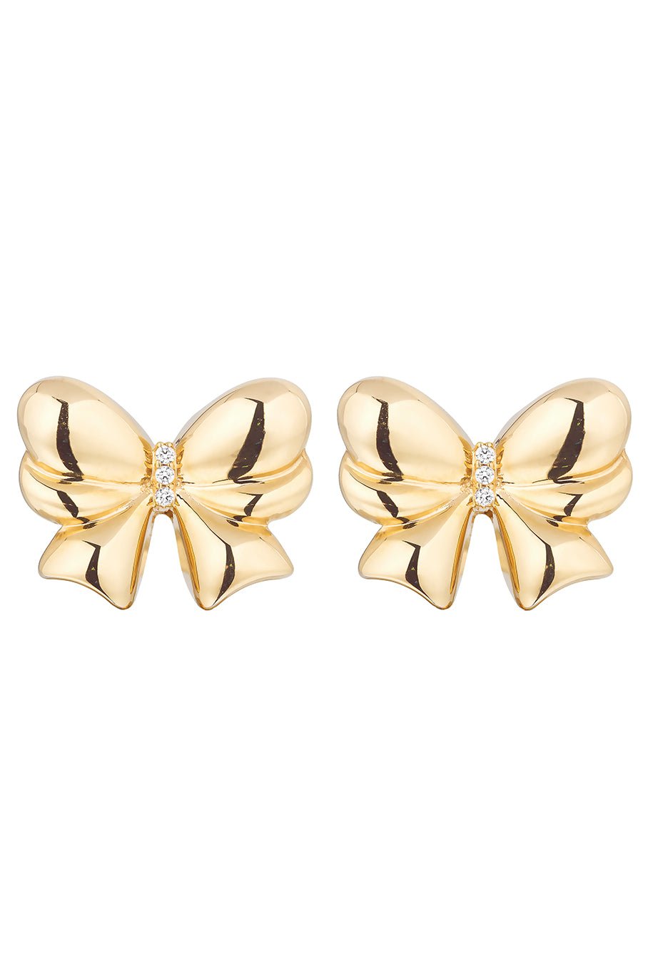 MASON & BOOKS-Evie Bow Stud Earrings-YELLOW GOLD