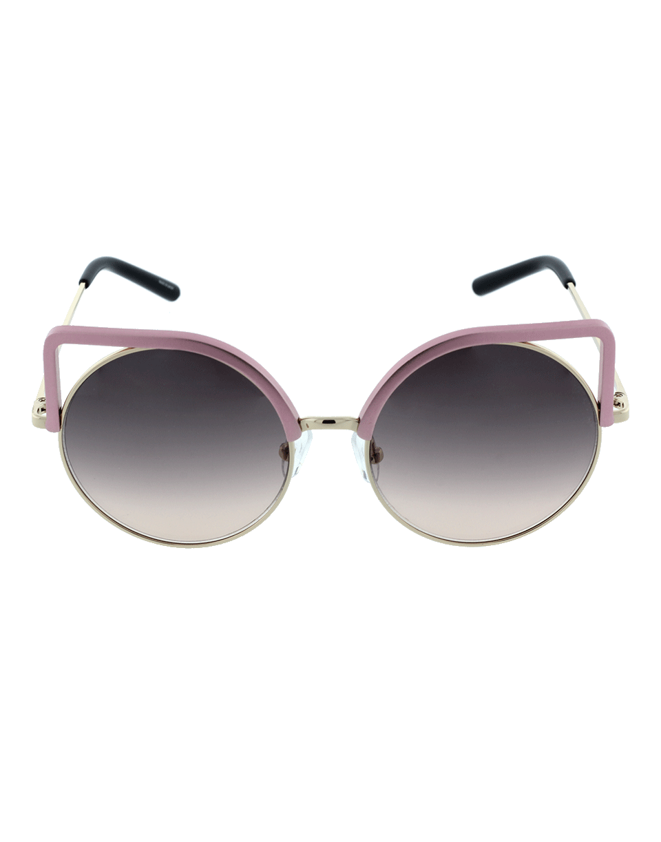 MATTHEW WILLIAMSON-Square Frame Round Sunglasses-PINK