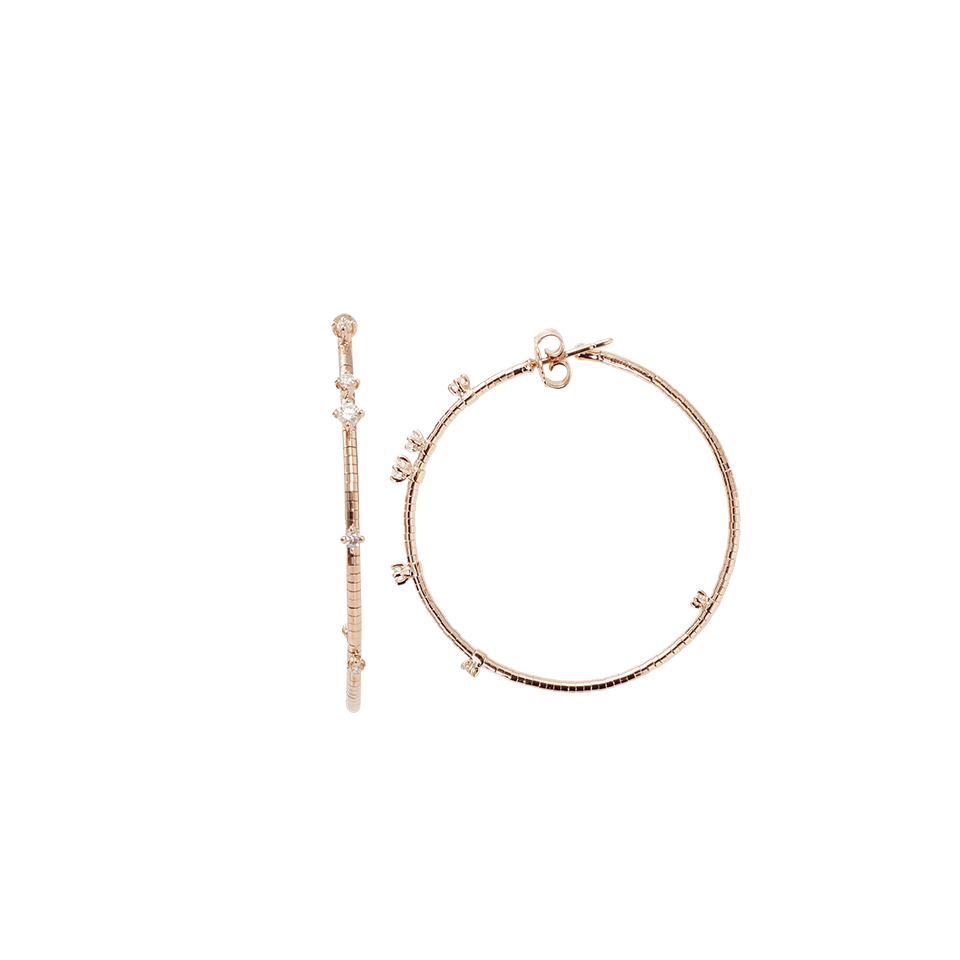 MATTIA CIELO-Rugiada Diamond Hoop Earrings-ROSE GOLD
