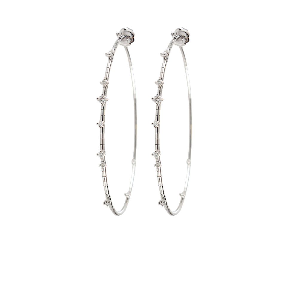 MATTIA CIELO-Rugiada Diamond Hoop Earrings-WHT GOLD