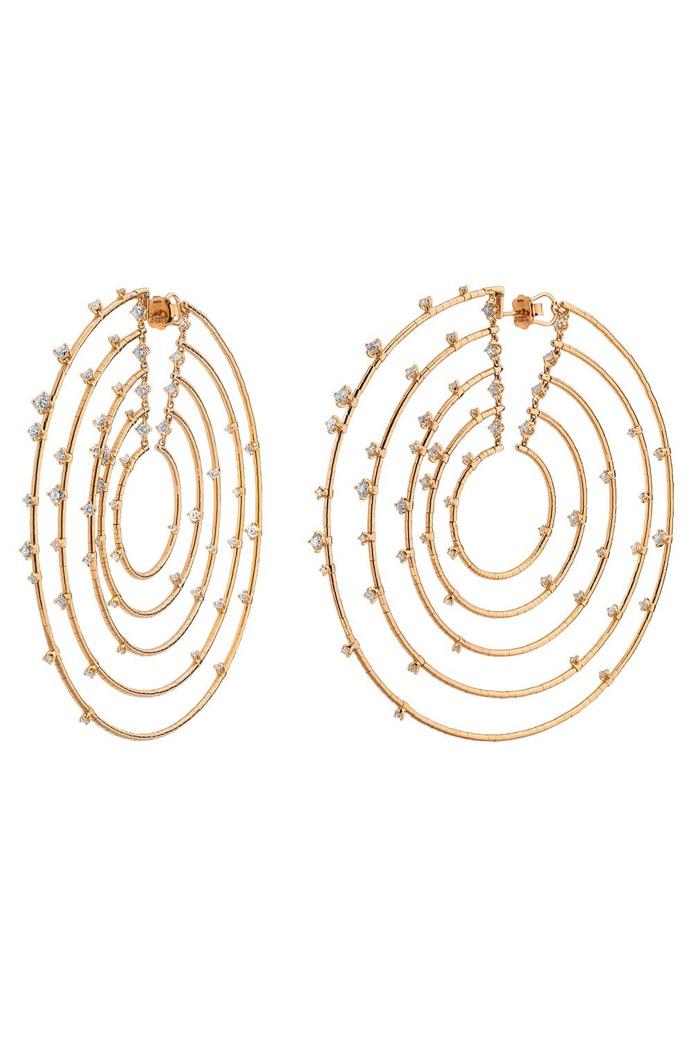 MATTIA CIELO-5 Row Echo Diamond Hoops-YELLOW GOLD