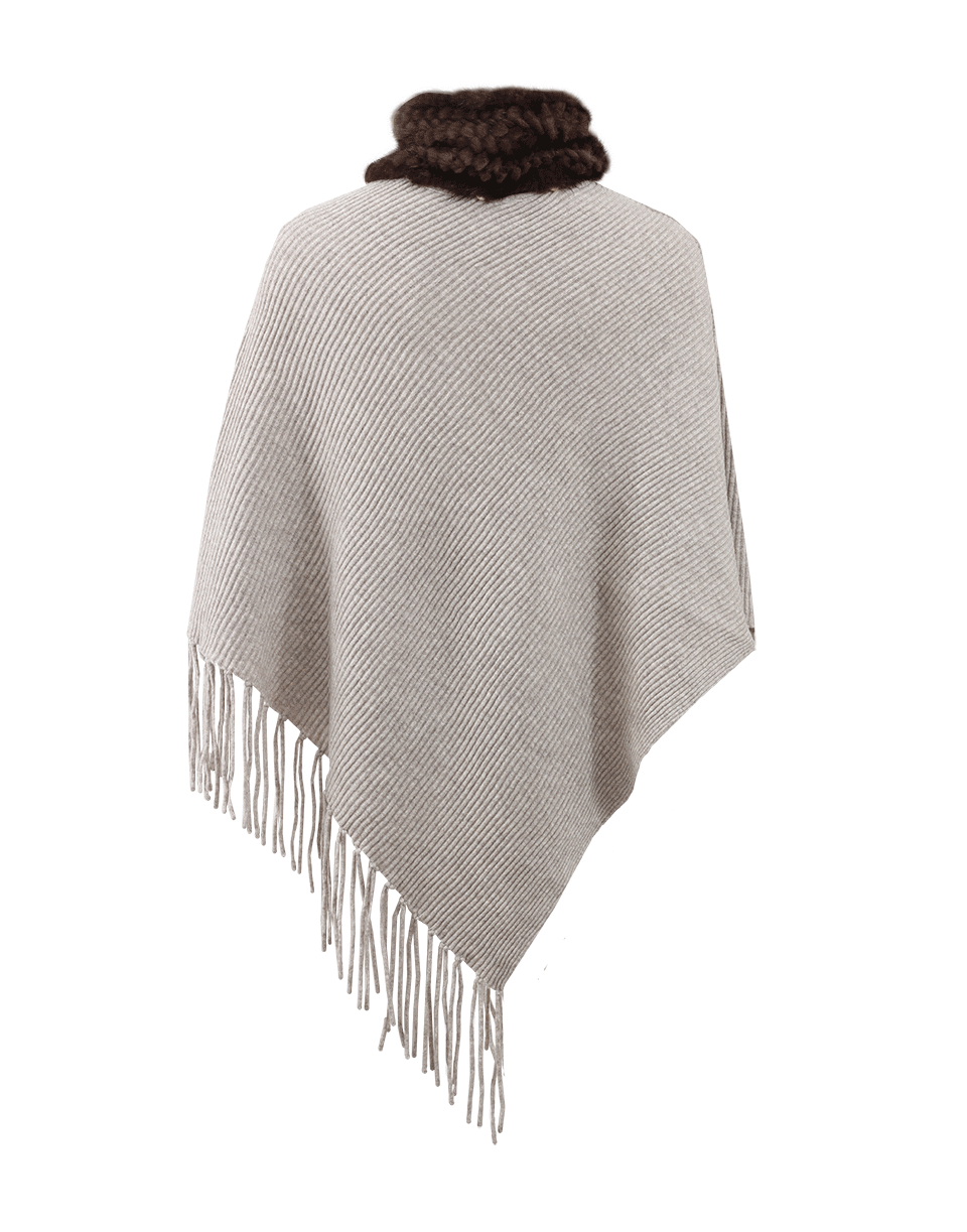 MAX & MOI-Cassandra Poncho With Mink Collar-