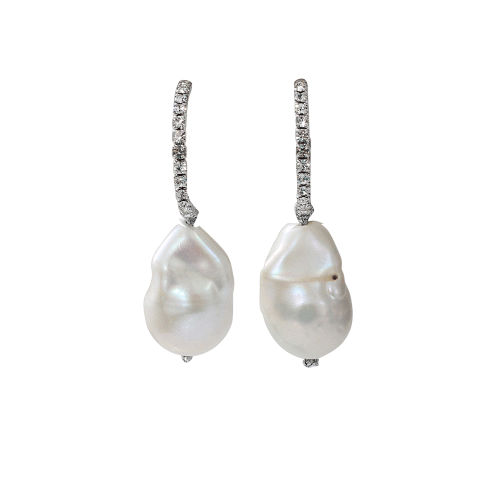 Cubic Zirconia And Baroque Pearl Earrings JEWELRYBOUTIQUEEARRING MELA   