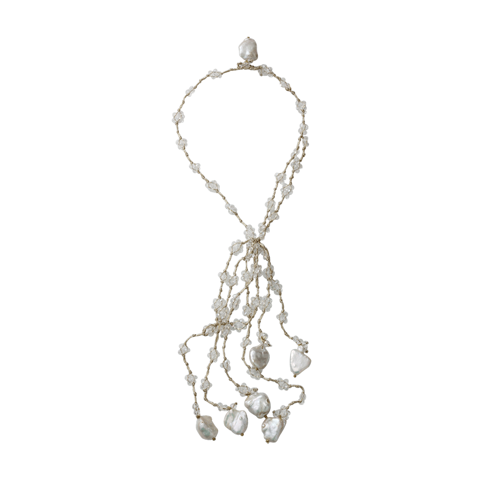 MELA-Crystal And Baroque Pearl Necklace-GOLD