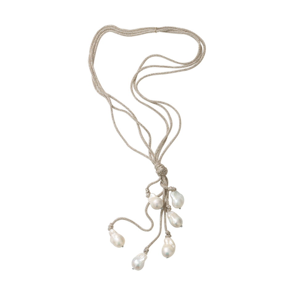 MELA-Three-Strand Baroque Pearl Necklace-SILVER