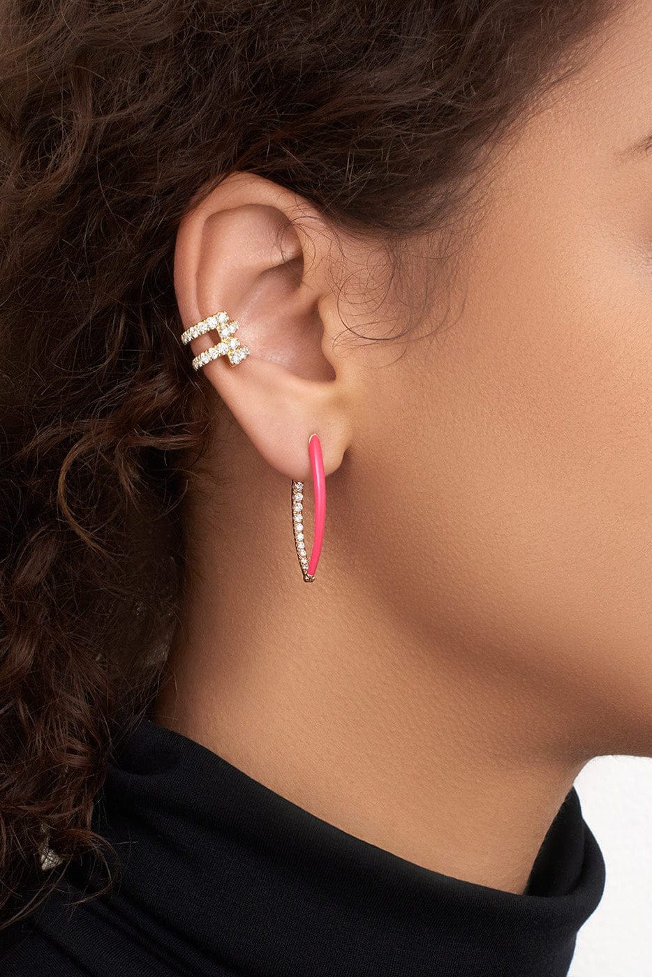 MELISSA KAYE-Medium Marissa Pink Cristina Earrings-