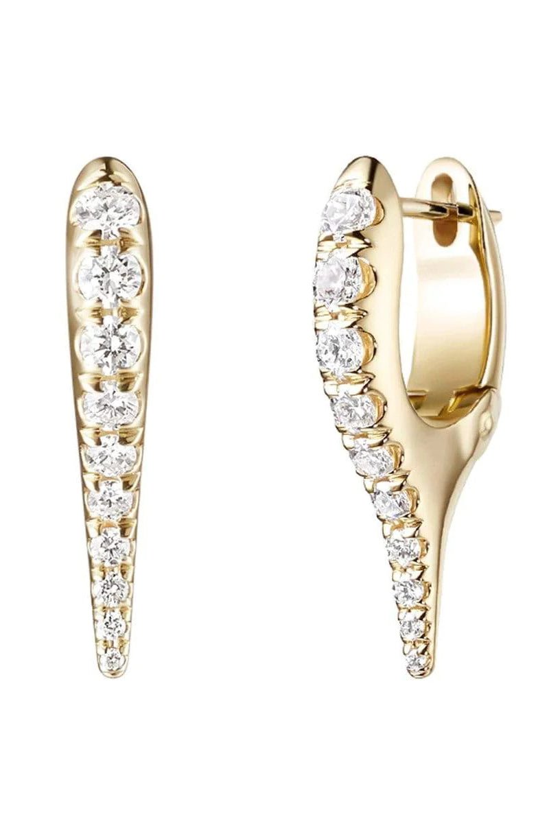 MELISSA KAYE-Lola Mini Diamond Needle Earrings-YELLOW GOLD