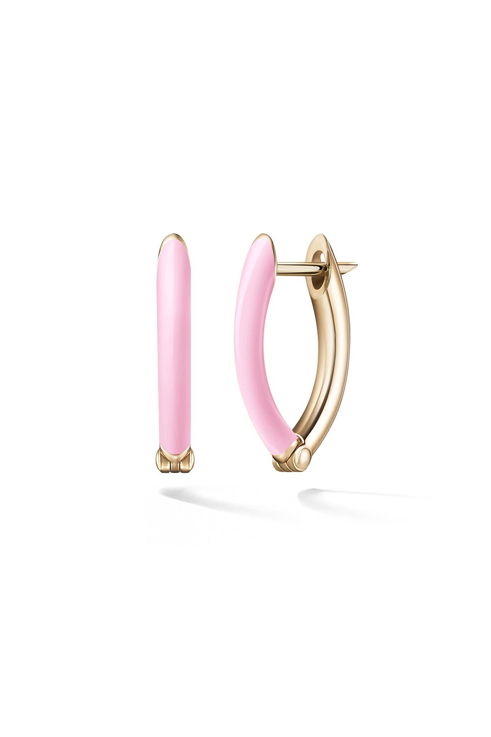 MELISSA KAYE-Marissa Pink Small Cristina Earrings-YELLOW GOLD