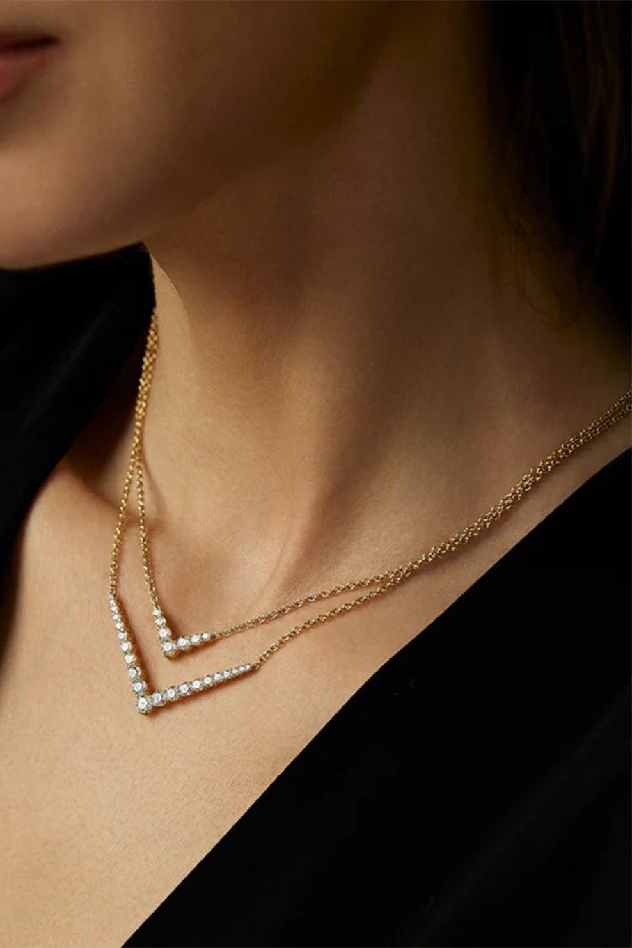 MELISSA KAYE-Mini Aria Diamond Necklace - White Gold-WHITE GOLD