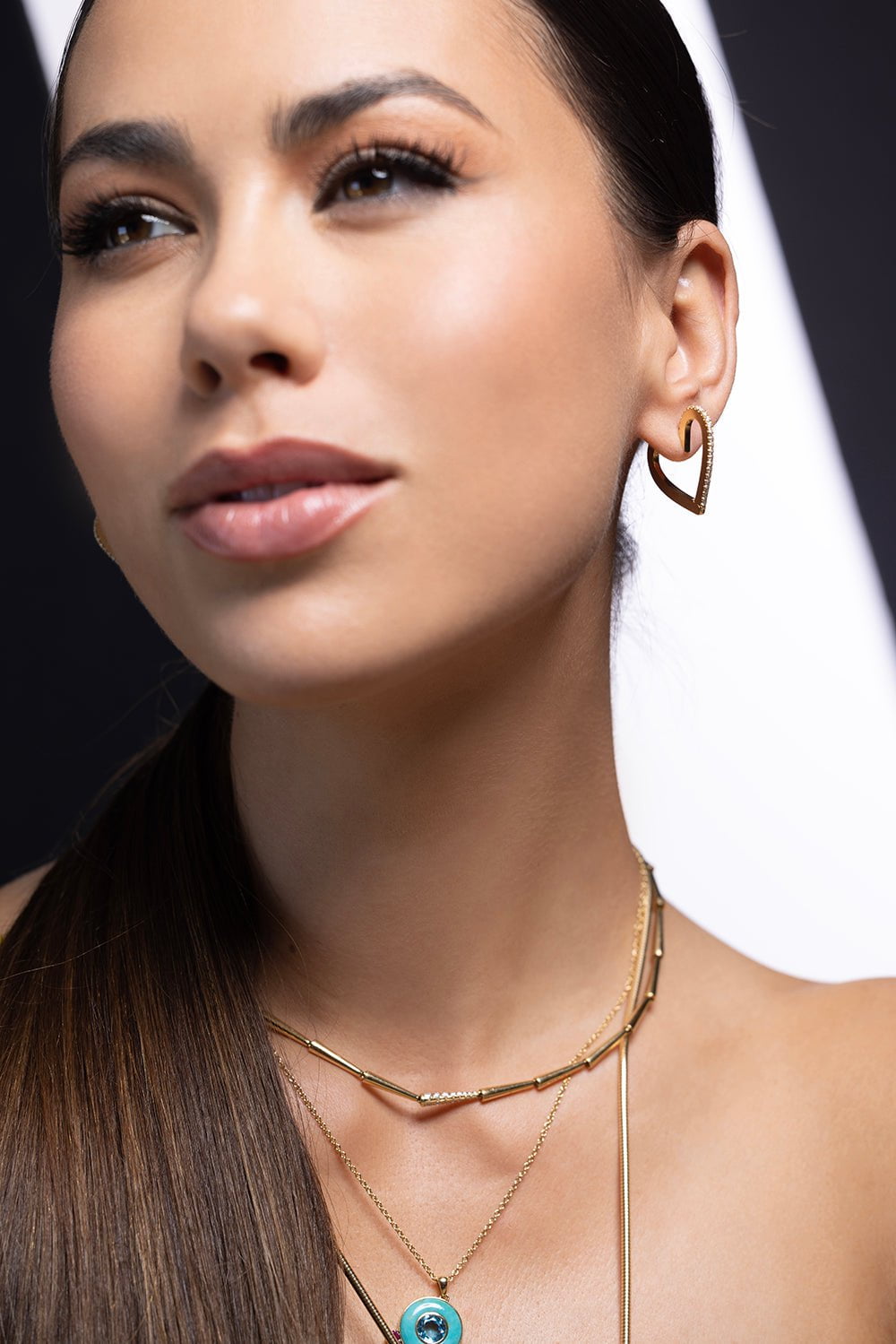 MELISSA KAYE-Lola Linked Diamond Necklace-YELLOW GOLD