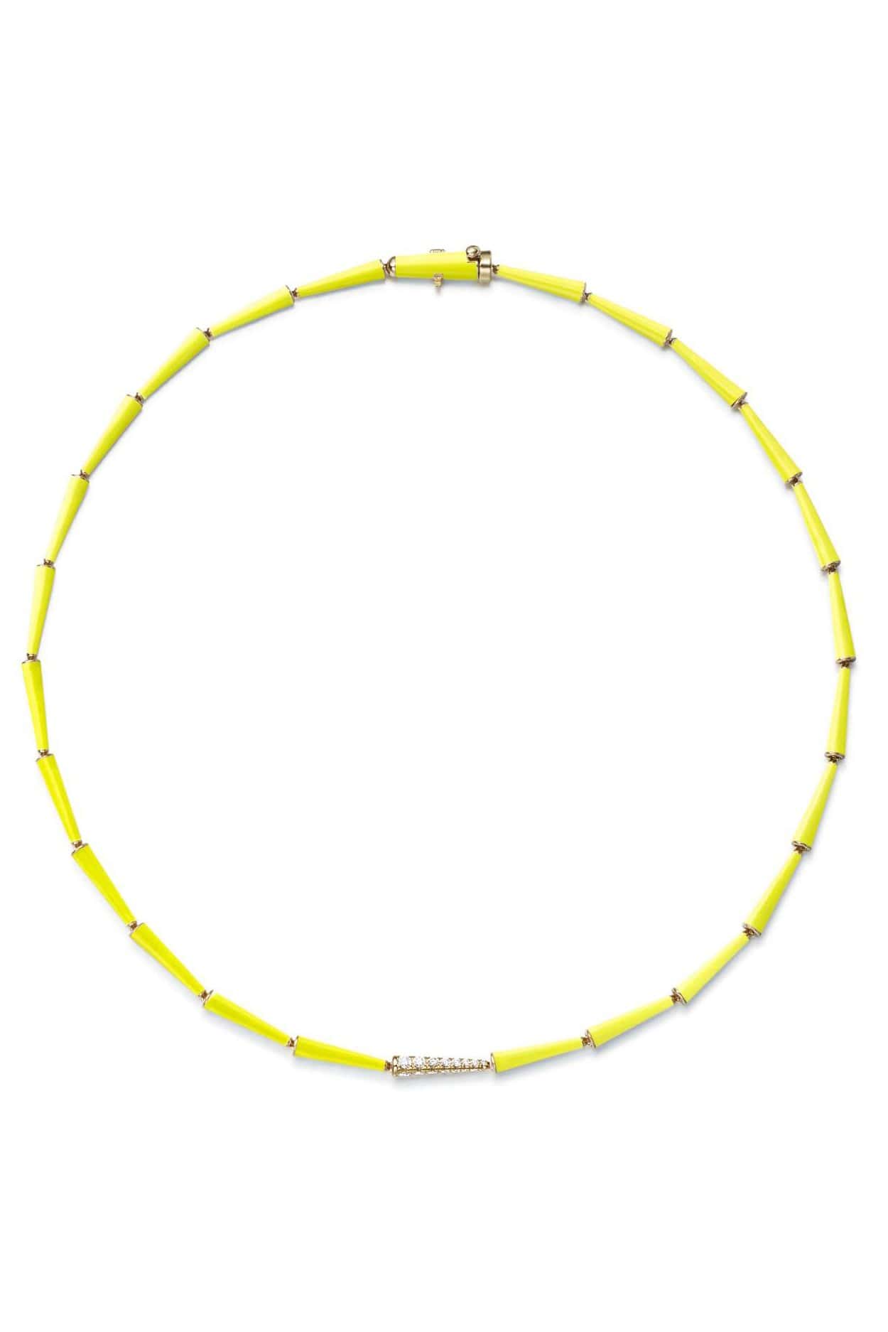 MELISSA KAYE-Neon Yellow Lola Linked Necklace-YELLOW GOLD