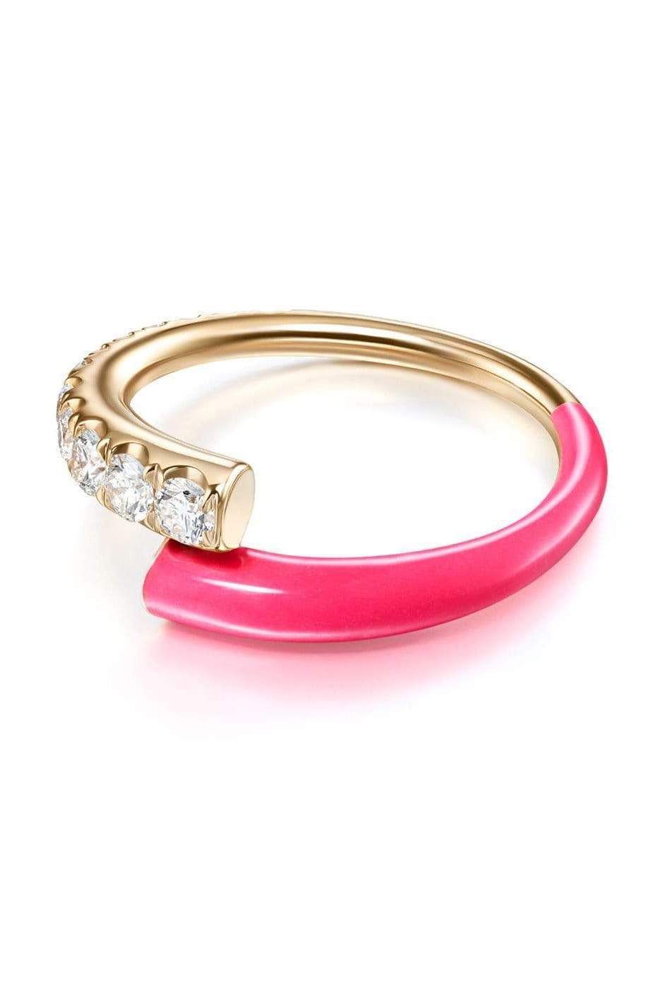 MELISSA KAYE-Neon Pink Lola Ring-ROSE GOLD