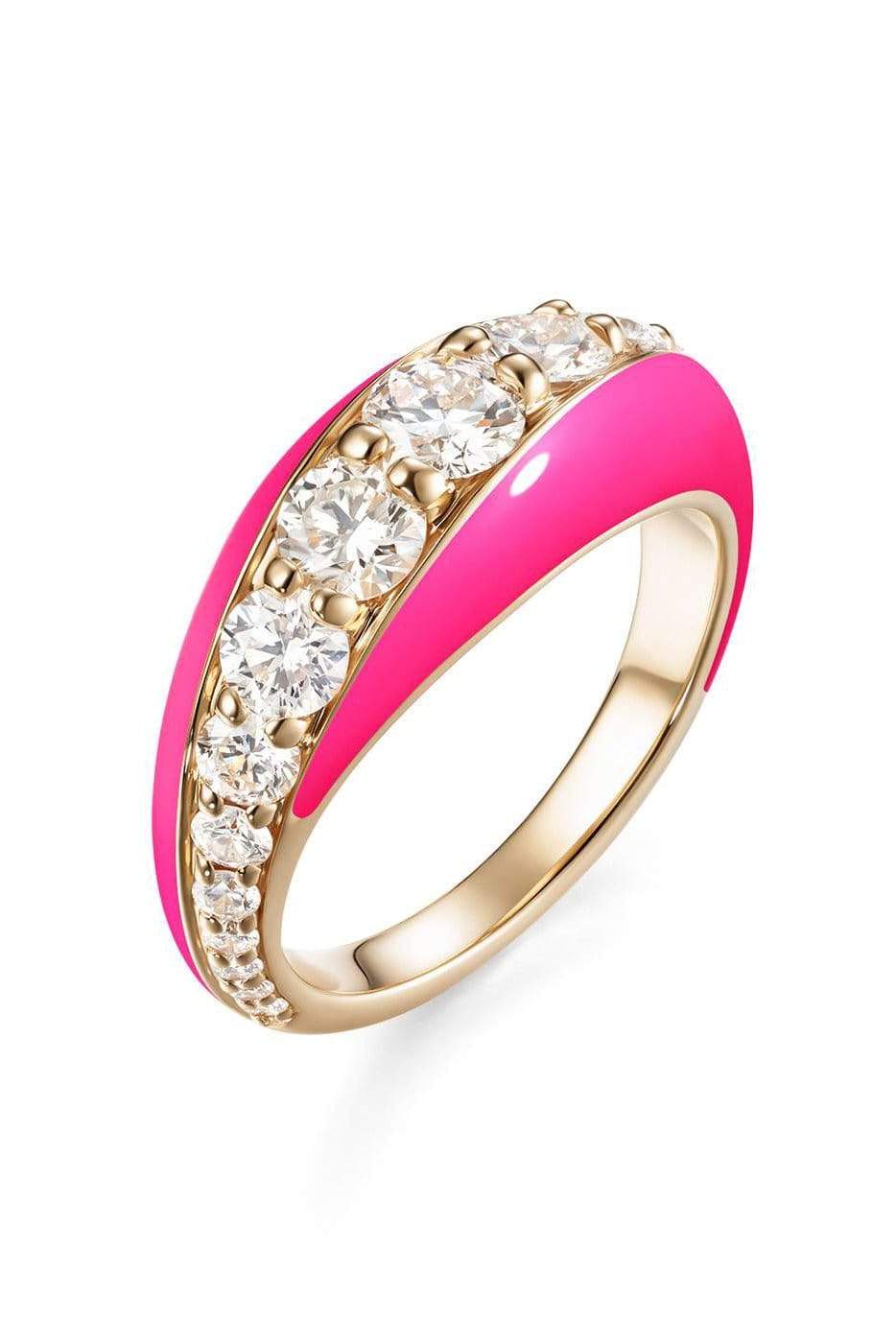 MELISSA KAYE-Neon Pink Remi Ring-ROSE GOLD