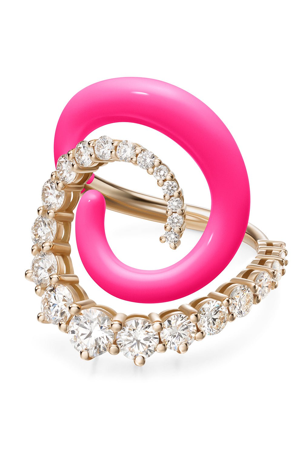 MELISSA KAYE-Neon Pink Riley Ring-ROSE GOLD