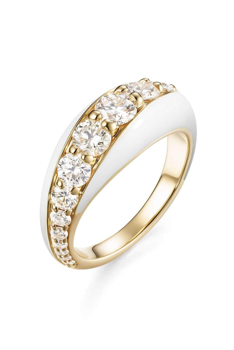 MELISSA KAYE-White Remi Ring-YELLOW GOLD