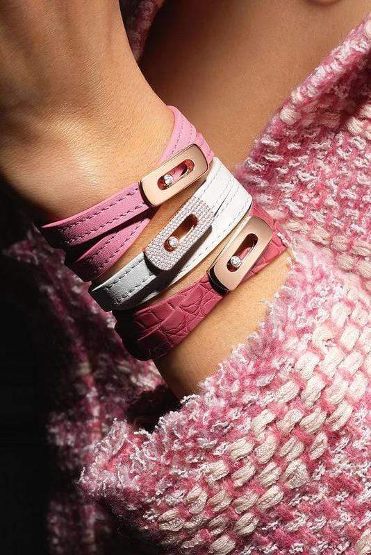 MESSIKA-My Move Leather Bracelet - Raspberry Pink-PINK