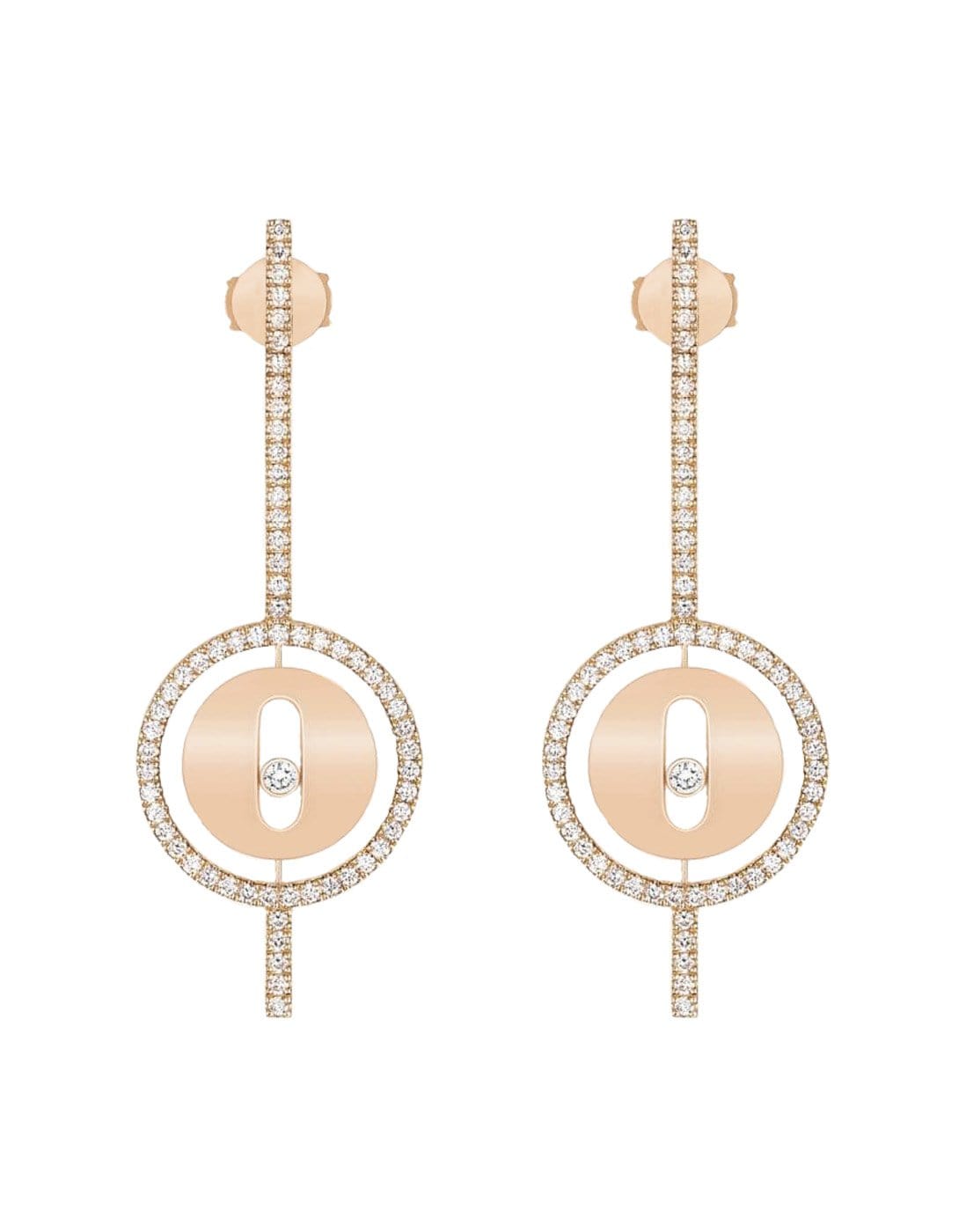 MESSIKA-Lucky Move Arrow Earrings-ROSE GOLD