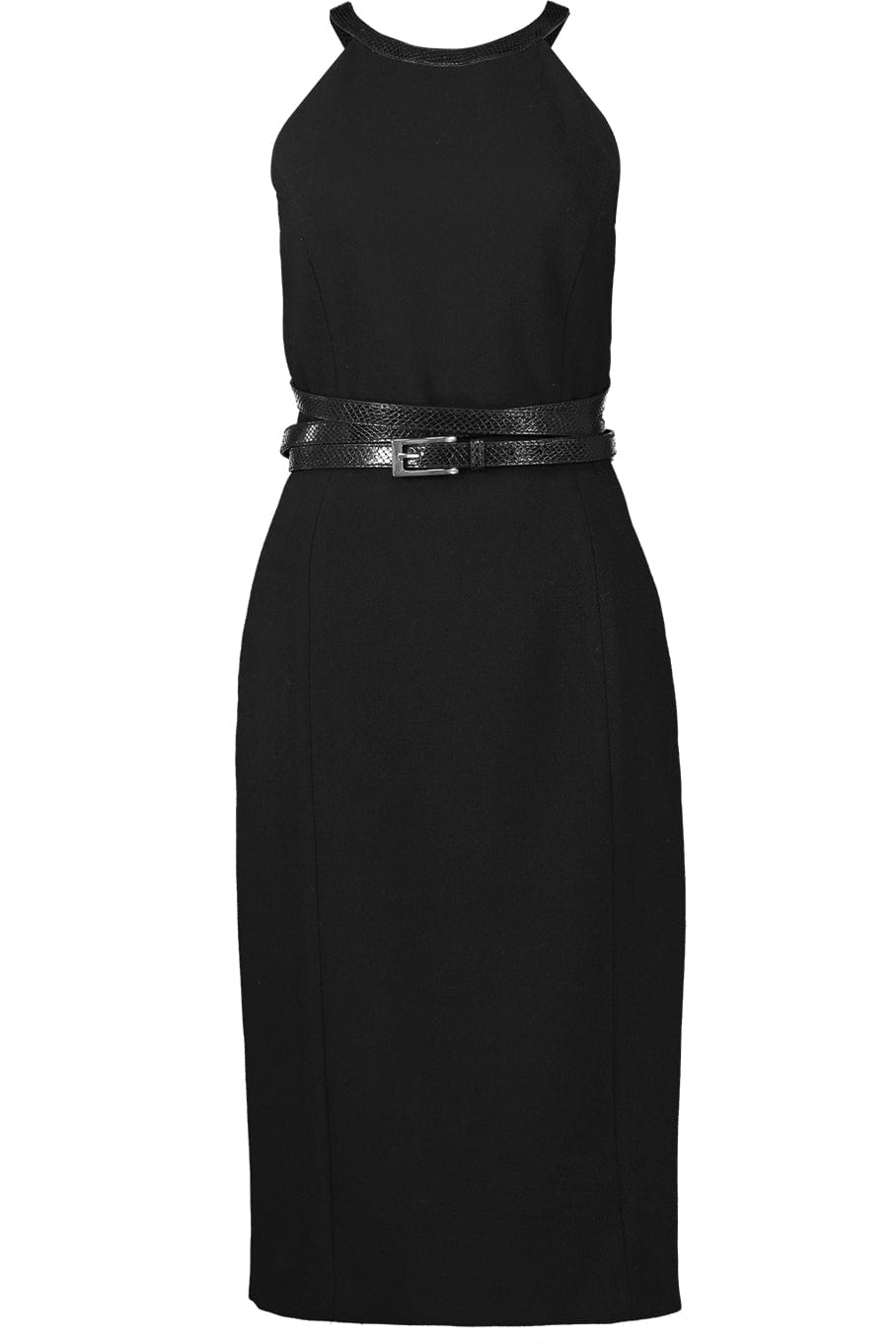 MICHAEL KORS-Belted Detail Sheath Dress-BLACK
