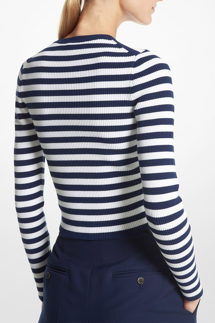MICHAEL KORS-Long Sleeve Cropped Pullover-