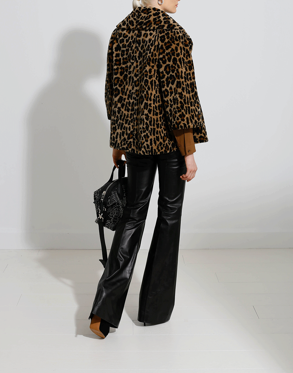 MICHAEL KORS-Leopard Shearling Jacket-