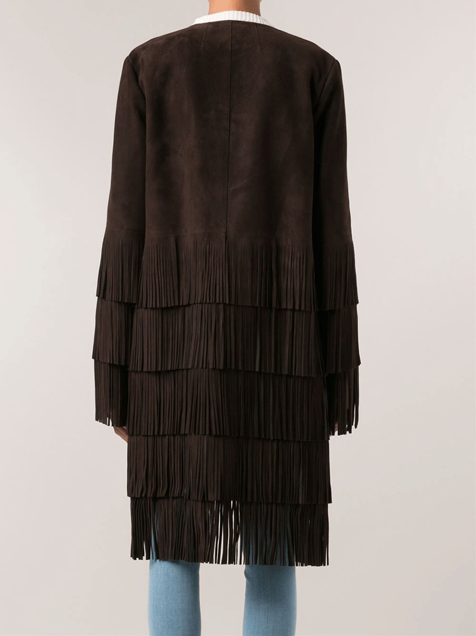 MICHAEL KORS-Suede Fringe Coat-