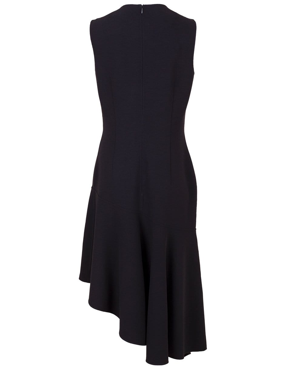 MICHAEL KORS-Double-Face Stretch Wool Crepe Asymmetric Dress-BLACK