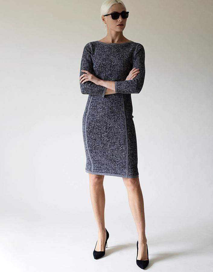 MICHAEL KORS-Jacquard Tweed Dress-GRAY