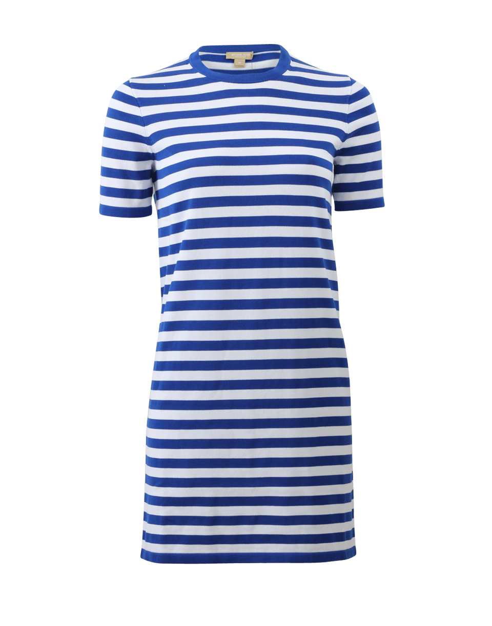 MICHAEL KORS-Striped Knit T-Shirt Dress-