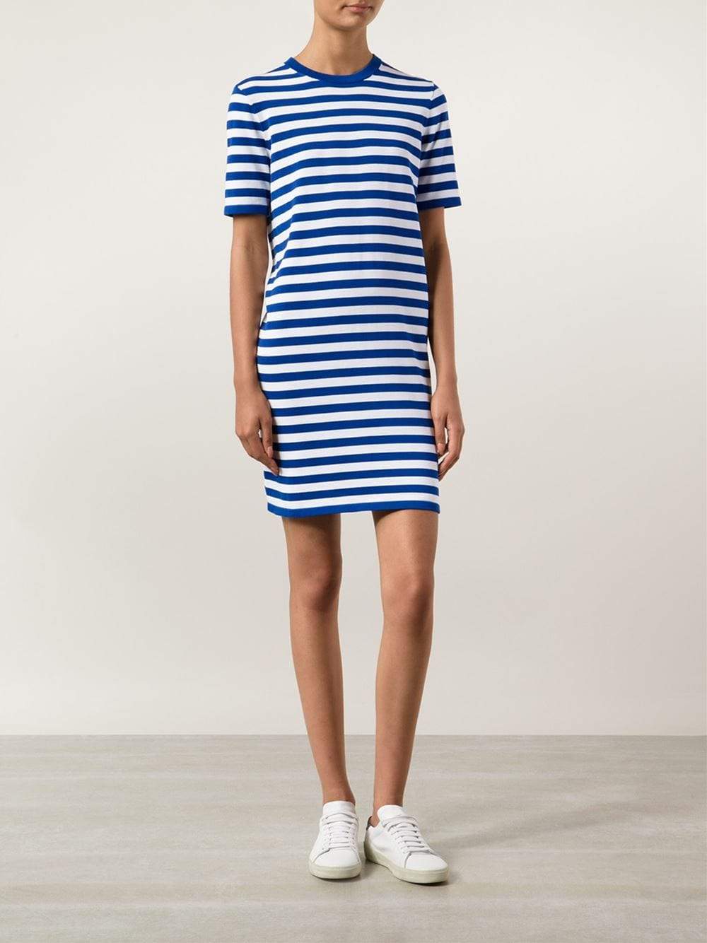 MICHAEL KORS-Striped Knit T-Shirt Dress-